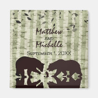 Rustic Woodland Bears Fishing, Birch Trees Wedding