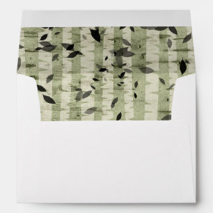 Rustic Woodland Birch Trees and Leaves Envelope