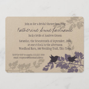 Rustic Woodland Birds Bridal Shower Invitation
