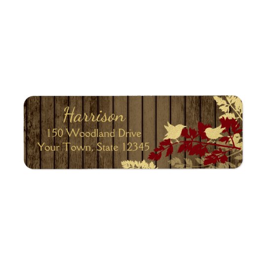 Rustic Woodland Birds Holiday Address Return Address Label