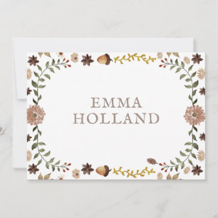 Rustic Woodland Botanical Personalized Note Cards