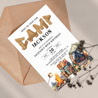 Rustic Woodland Camping Personalised Birthday