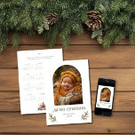 Rustic Woodland Christmas Calendar Holiday Card<br><div class="desc">Charm your family and friends with our Rustic Woodland Christmas Holiday Card. This simple design includes a place for your photo on the front, and a ✨2025✨ calendar along with your message on the back. A delightful yule log also provides the finishing touch. Look for complementary pieces in our Rustic...</div>