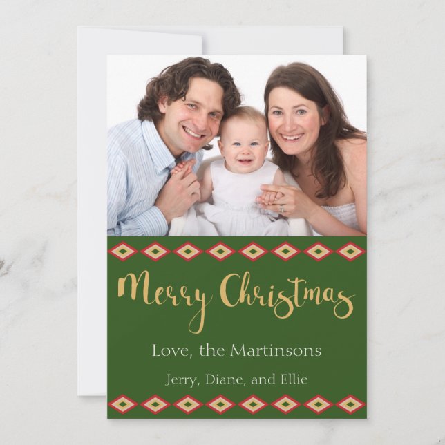 Rustic Woodland Christmas Custom Holiday Photo Card (Front)