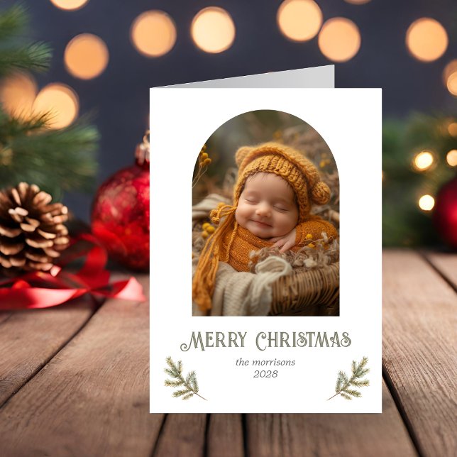 Rustic Woodland Christmas Folded Holiday Card (Creator Uploaded)