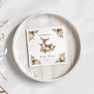 Rustic Woodland Deer baby shower Napkin
