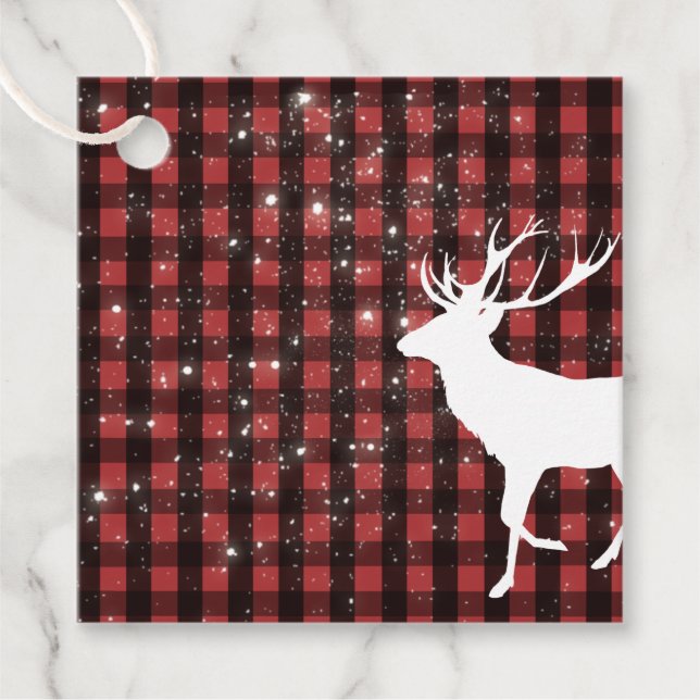 Rustic Woodland Deer Favour Tags (Front)