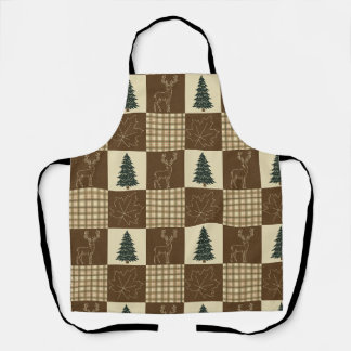 Rustic Woodland Deer Vintage Cabincore Forest Apron