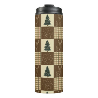 Rustic Woodland Deer Vintage Cabincore Forest Thermal Tumbler
