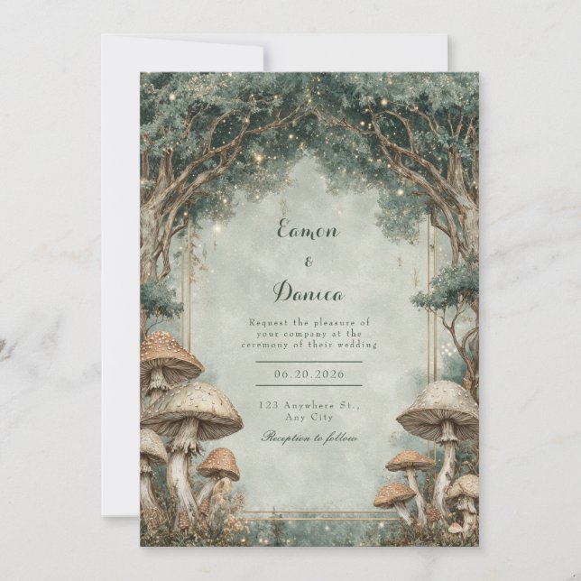 Rustic Woodland Fairytale Charm Wedding Invitation (Front)