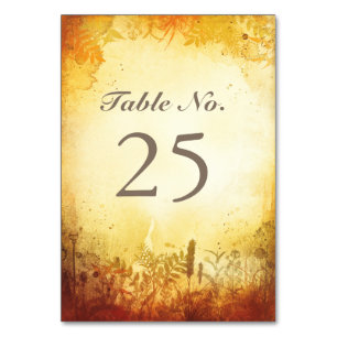Rustic WOODLAND fall table number cards