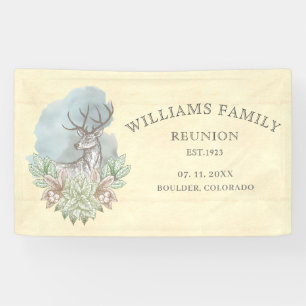 Rustic woodland family reunion banner