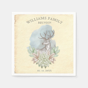 Rustic woodland family reunion paper napkin