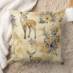 Rustic Woodland Fawn Pattern Cushion