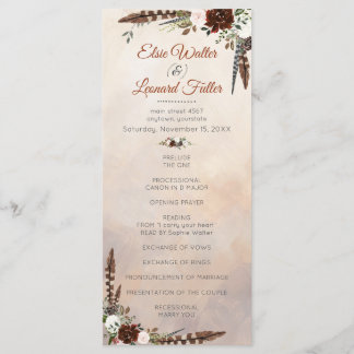 Rustic Woodland Feathers and Floral Bloom Program