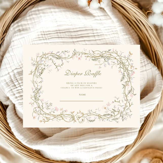 Rustic Woodland Fern Baby Shower Diapper Raffle Enclosure Card (Creator Uploaded)