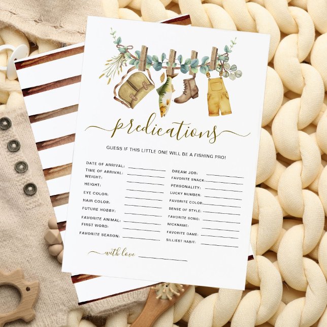 Rustic Woodland Fishing Baby Shower Predictions (Creator Uploaded)