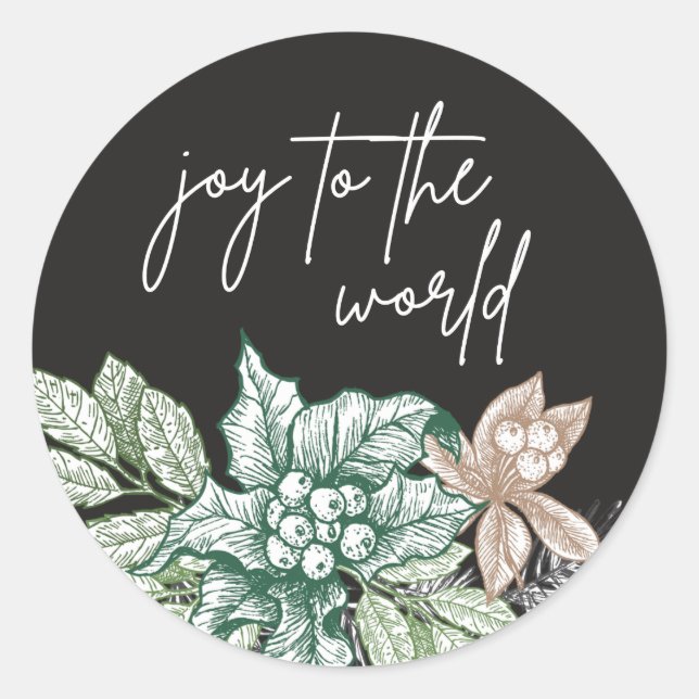 Rustic Woodland Foliage Holiday Sticker (Front)