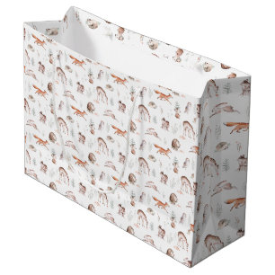 Rustic Woodland Forest Animals Baby Shower Large G Gift Bag