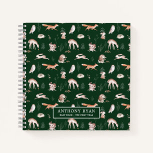 Rustic Woodland Forest Animals Baby's First Year N Notebook