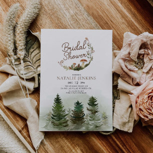 Rustic Woodland Forest Bridal Shower Invitation