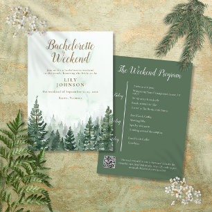 Rustic Woodland Forest Camp Bachelorette Weekend Invitation