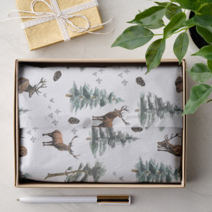Rustic Woodland Forest Deer/Buck Christmas Tissue Paper