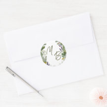 Rustic Woodland Forest Greenery Initials Wedding
