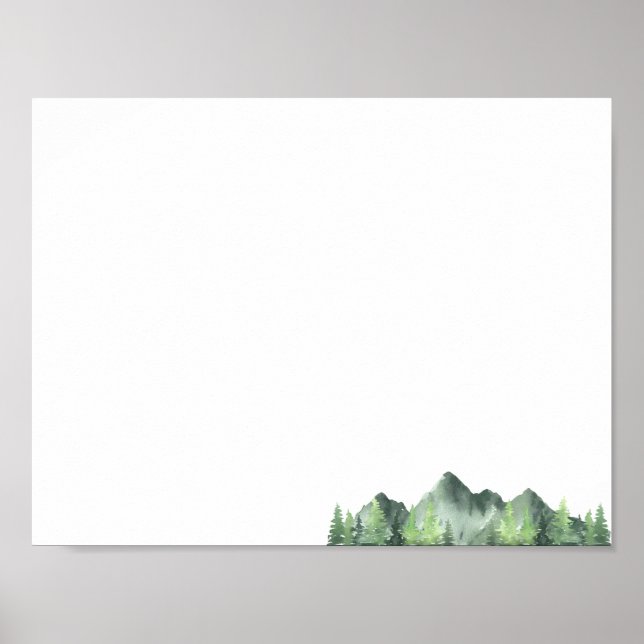 Rustic Woodland Forest Mountain Poster (Front)