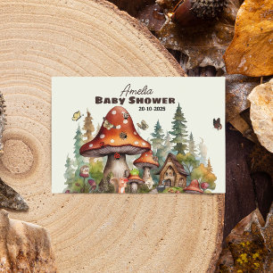 Rustic Woodland Forest Mushroom Baby Shower Fall  Food Label