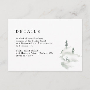 Rustic Woodland Forest Wedding Details Enclosure Card