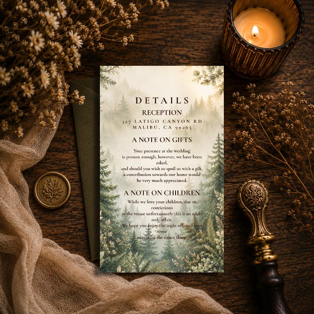 Rustic Woodland Forest Wedding Enclosure Card (Creator Uploaded)