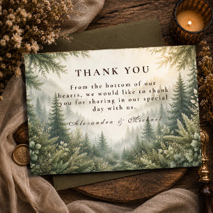 Rustic Woodland Forest Wedding Thank You Card