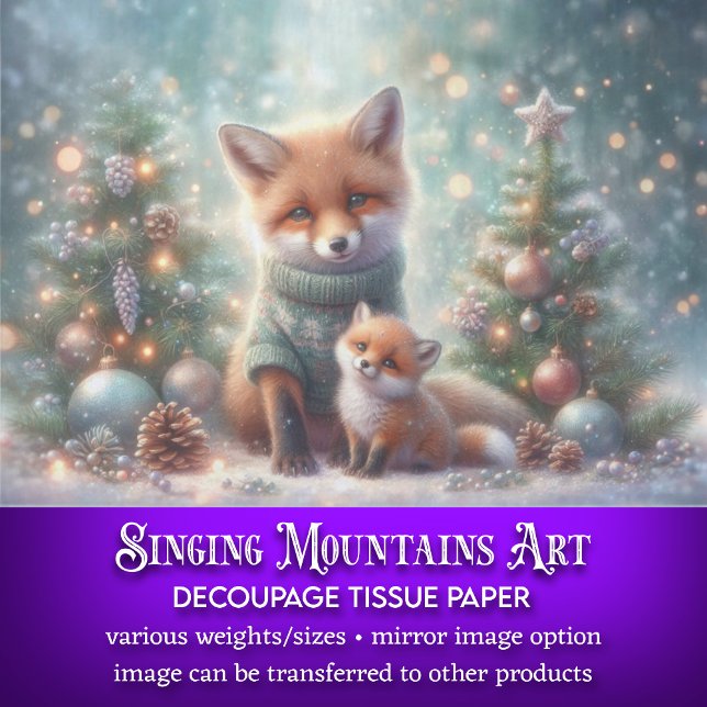 Rustic Woodland Fox Mother & Baby Craft Decoupage Tissue Paper (Creator Uploaded)