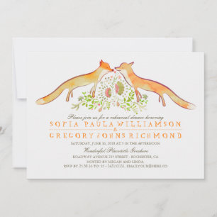 Rustic Woodland Fox Rehearsal Dinner Invitation