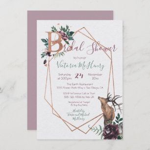 Rustic Woodland Geometeric Watercolor Invitation