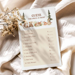 Rustic Woodland Guess the Price Baby Shower