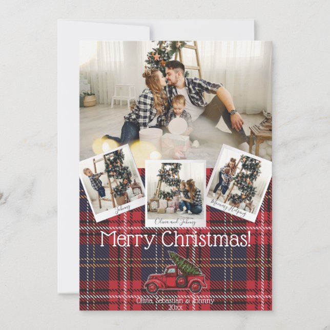 Rustic Woodland Holiday Modern 4 Photo Frame (Front)