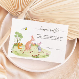 Rustic Woodland Kangaroo Baby Shower Diaper Raffle Enclosure Card