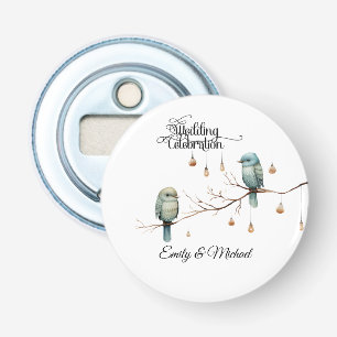 Rustic Woodland Love Birds  Romantic Wedding  Bottle Opener