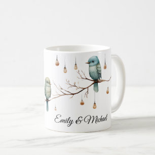 Rustic Woodland Love Birds  Romantic Wedding  Coffee Mug