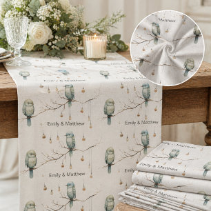 Rustic Woodland Love Birds  Romantic Wedding  Fabric