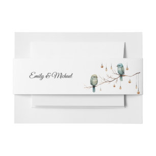 Rustic Woodland Love Birds Romantic Wedding Invitation Belly Band