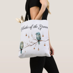 Rustic Woodland Love Birds Romantic Wedding Tote Bag