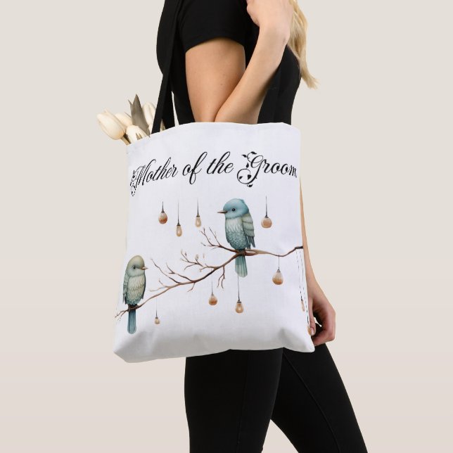 Rustic Woodland Love Birds  Romantic Wedding  Tote Bag (Close Up)