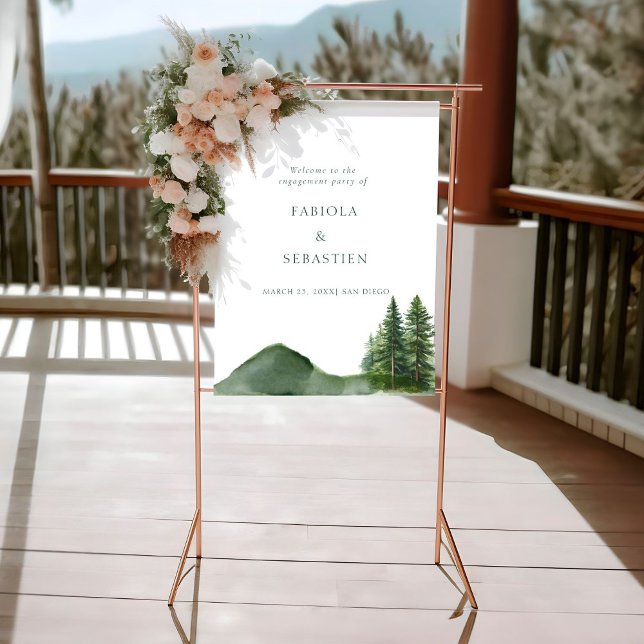 Rustic Woodland Mountain Forest Engagemen Welcome  Poster (Creator Uploaded)
