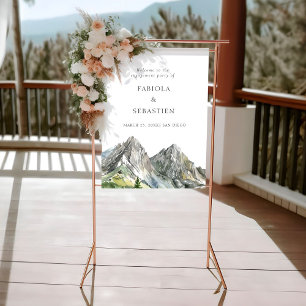 Rustic Woodland Mountain Forest engagement welcome Poster