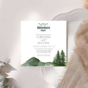 Rustic Woodland Mountain Forest Pine engagement  Invitation