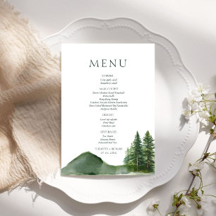 Rustic Woodland Mountain Forest Pine Wedding  Menu