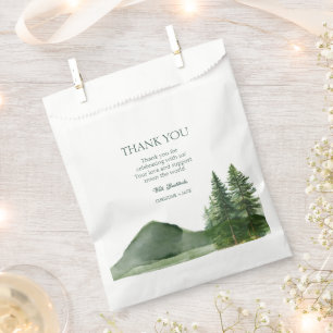 Rustic Woodland Mountain Forest Pine Wedding Thank Favour Bag